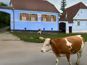 Viscri 32 - White Barn and Blue House