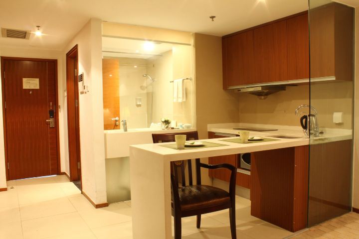 北京萨尔国际服务公寓—公寓开放式厨房