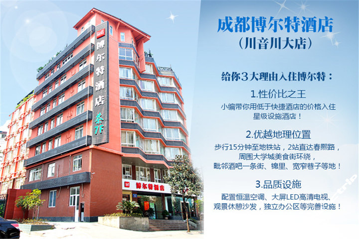 成都博尔特酒店(九眼桥川音川大店标准房)