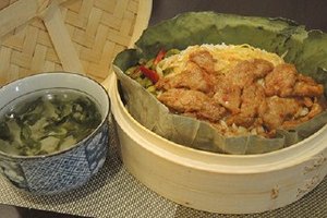 荷叶蒸笼饭
