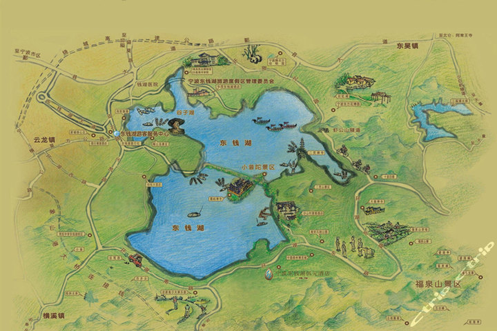东钱湖地图图片