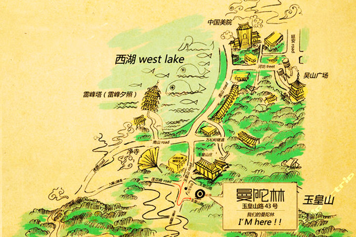 杭州西湖风景区曼林青年旅舍地图
