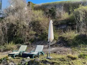 Nice Apartment with1 bedroom Separate living room with a sofa bed and a tiny kitchen a bathroom located in Nordstrand near by the Sea for 3 guests with a garden and grill 5 extra guests with extra cost in the cabin with sea view just outside the apartment