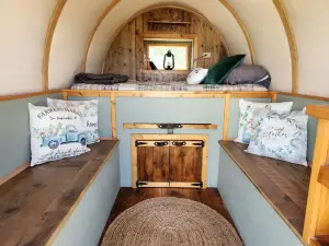 Rustic Sheep Wagon Glamping Retreat with Cowboy Ranch Views near Grand Tetons in Tetonia, Idaho