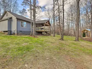 Creek-View Getaway w/ Deck, Yard, & Fire Pit!