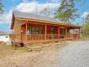 Deck & Fire Pit: Waterfront Cabin in Greers Ferry!
