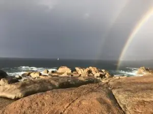 Mar No Camiño. Terraza, bañera Con Vista Al Mar.