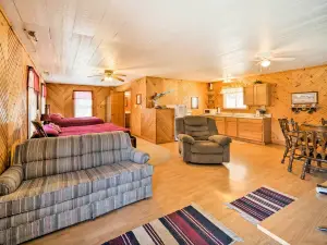 The Burgundy Cabin Iowa Retreat Pond and Fire Pit
