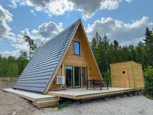 A Frame Cottage Surrounded by a Forest, Incl Sauna