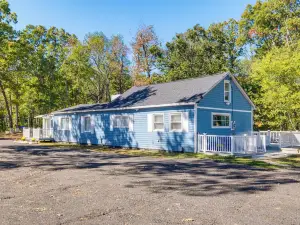 Walk to Mir: Wooded Group Escape w/ Deck + Bar!
