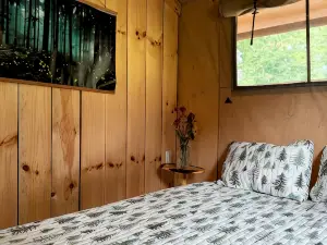 Creekfront Safari Tent with Outdoor Bath and Deck in Virginia