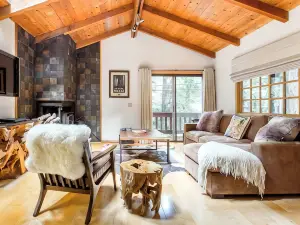 Cabin Nestled in Forested Canyon