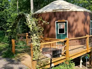 Mother Nature Glamping Getaway in a Countryside Yurt near Fancy Gap