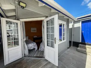 Large riverfront home with spa and stage