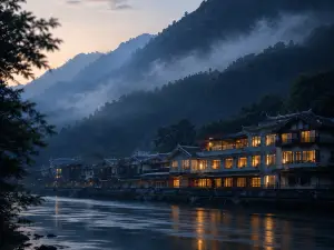 Jiuzhaigou · Mistshroud Mountains & Sunset Glow Snowscape · Sukoon Village