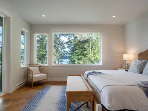 Victoria Island , Sooke Modern Beach Front House With Private Beach,Ocean ,Mountain & City Views