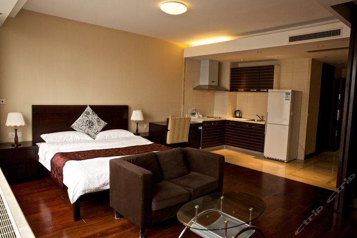 北京世贸天阶酒店式公寓-豪华大床房(钟点房12:00-18:00任选3小时