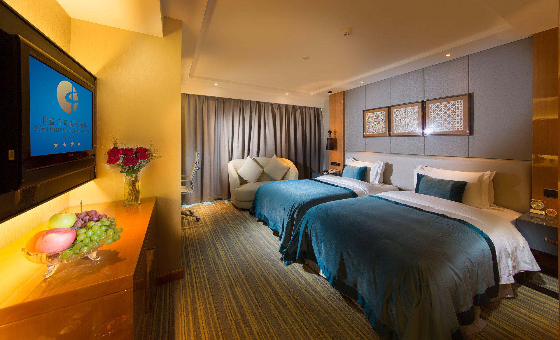 无锡中益国际商务酒店(高级双床房a)