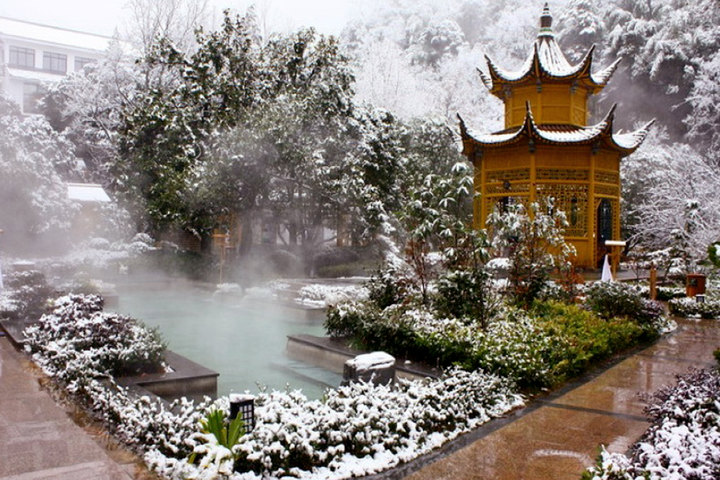 黄山温泉 飘雪图片